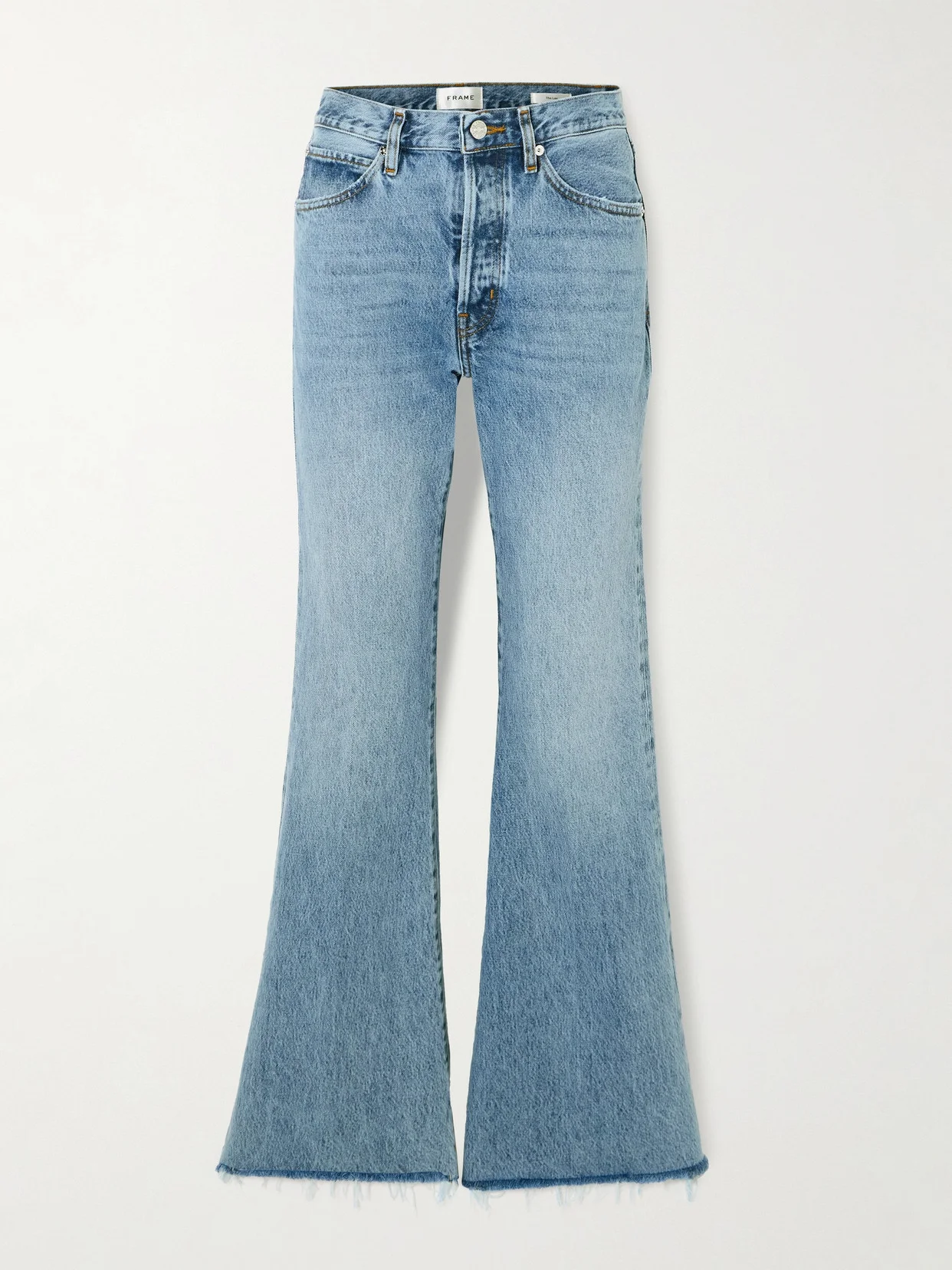 The Lax Distressed High-rise Flared Jeans - 1