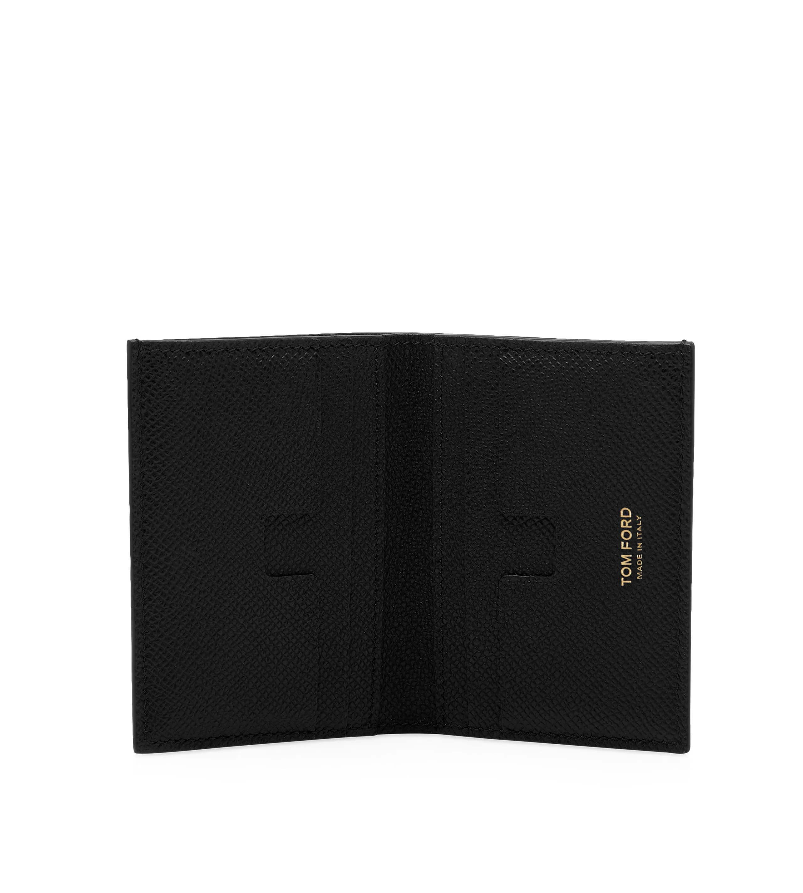 SMALL GRAIN LEATHER FOLDING CARDHOLDER - 1