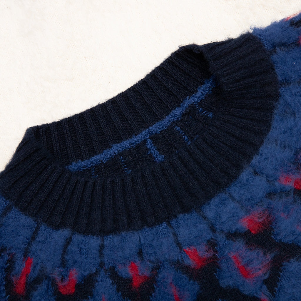 JACQUARD KNIT PULLOVER - NAVY - 3