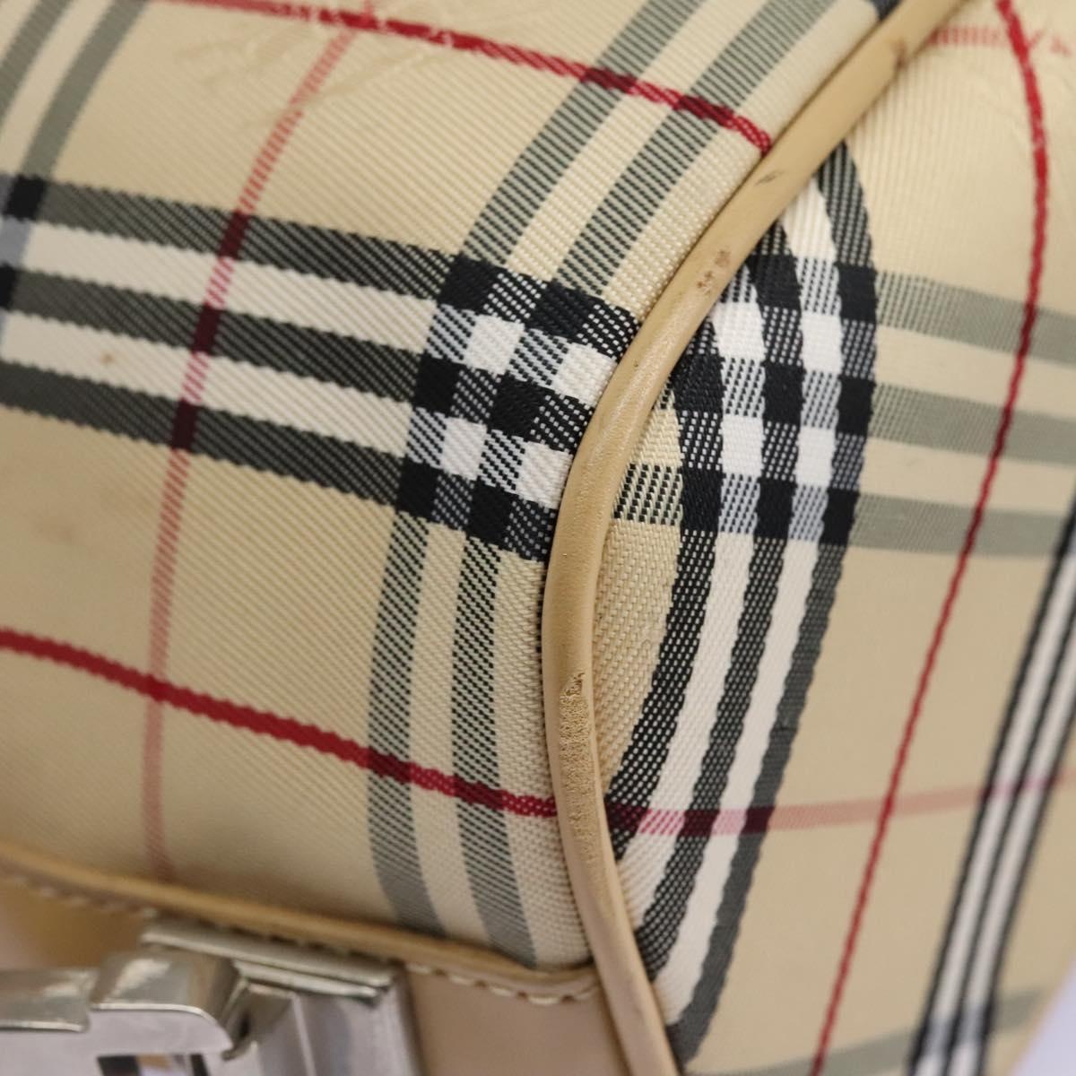 Burberry Nova Check Blue Label Shoulder Bag Canvas Beige Silver - 15