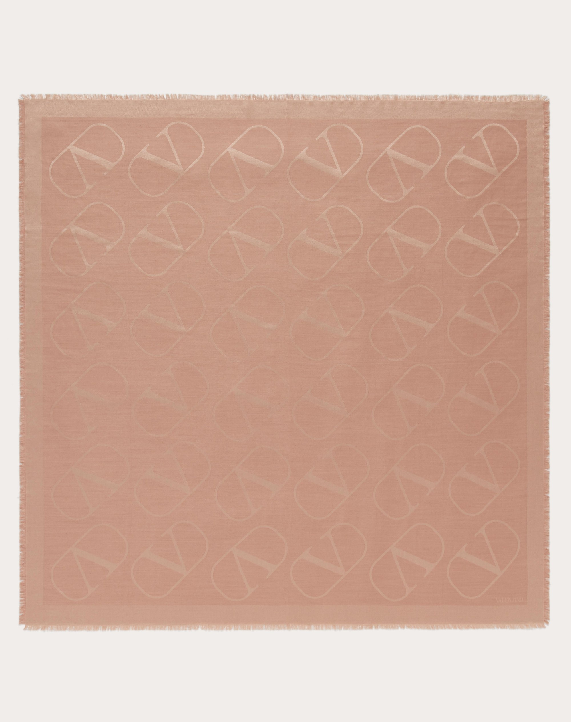 VLOGO SIGNATURE JACQUARD SHAWL IN SILK AND WOOL 140X140 CM - 1