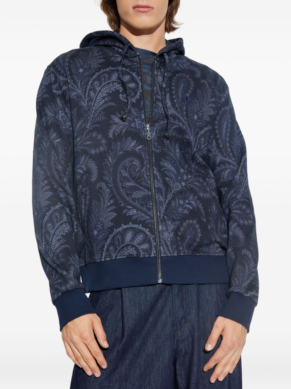 paisley-print zip-up hoodie - 3