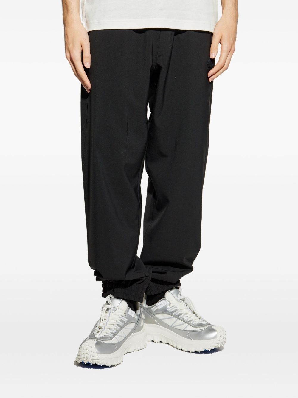 logo-patch elastic-ankle track pants - 3