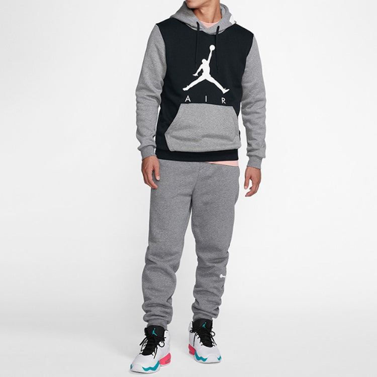 Men's Air Jordan JUMPMAN AJ Large LOGO Gray Black Pullover 'Grey Black' CK1349-010 - 4