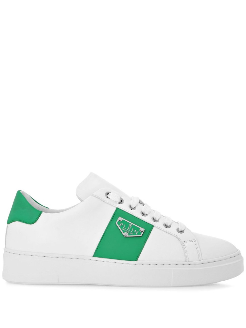 logo-plaque lace-up sneakers 1