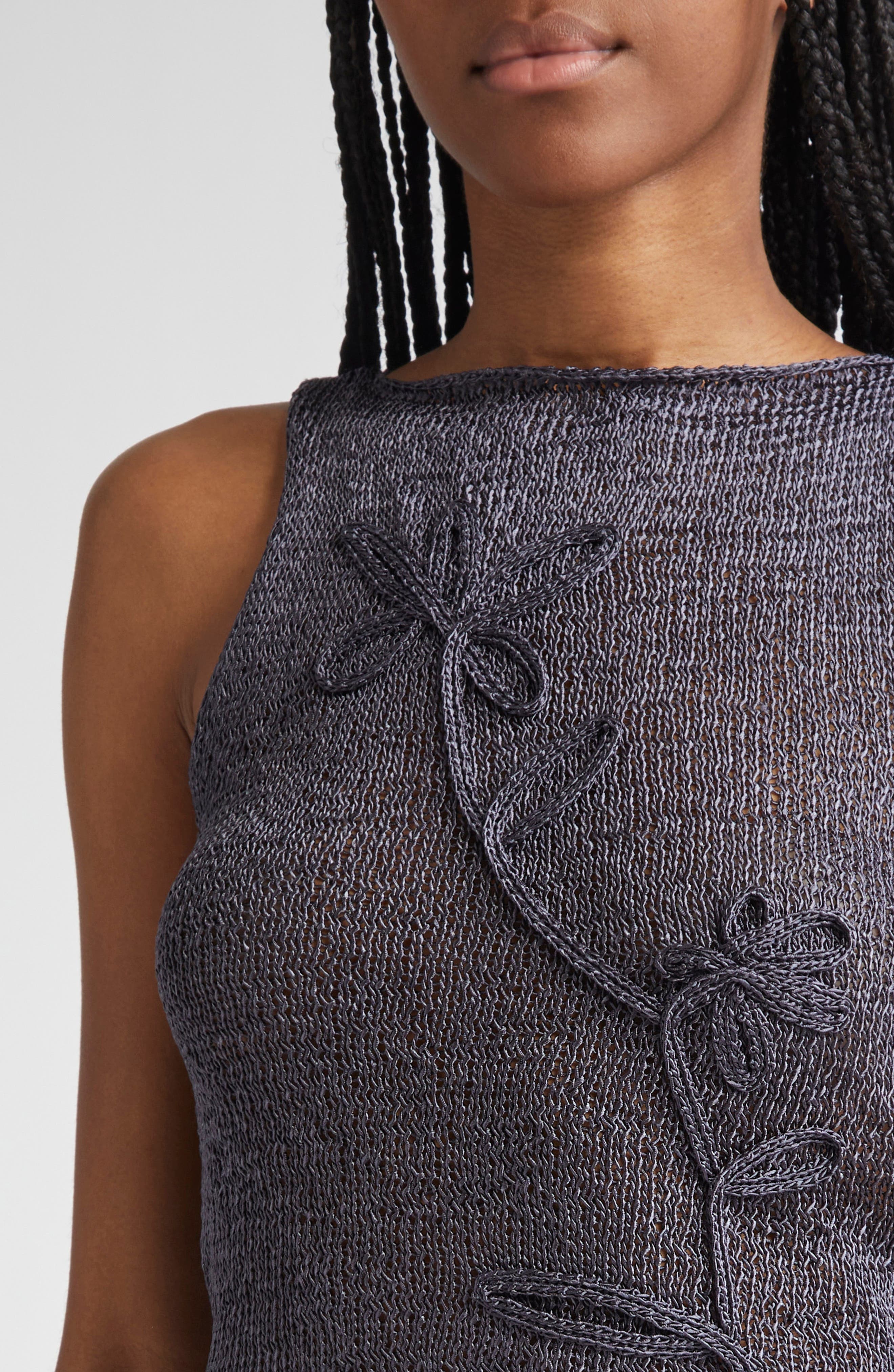 Paloma Wool Skipp Floral Embroidered Sleeveless Top in Dark Grey at Nordstrom - 5