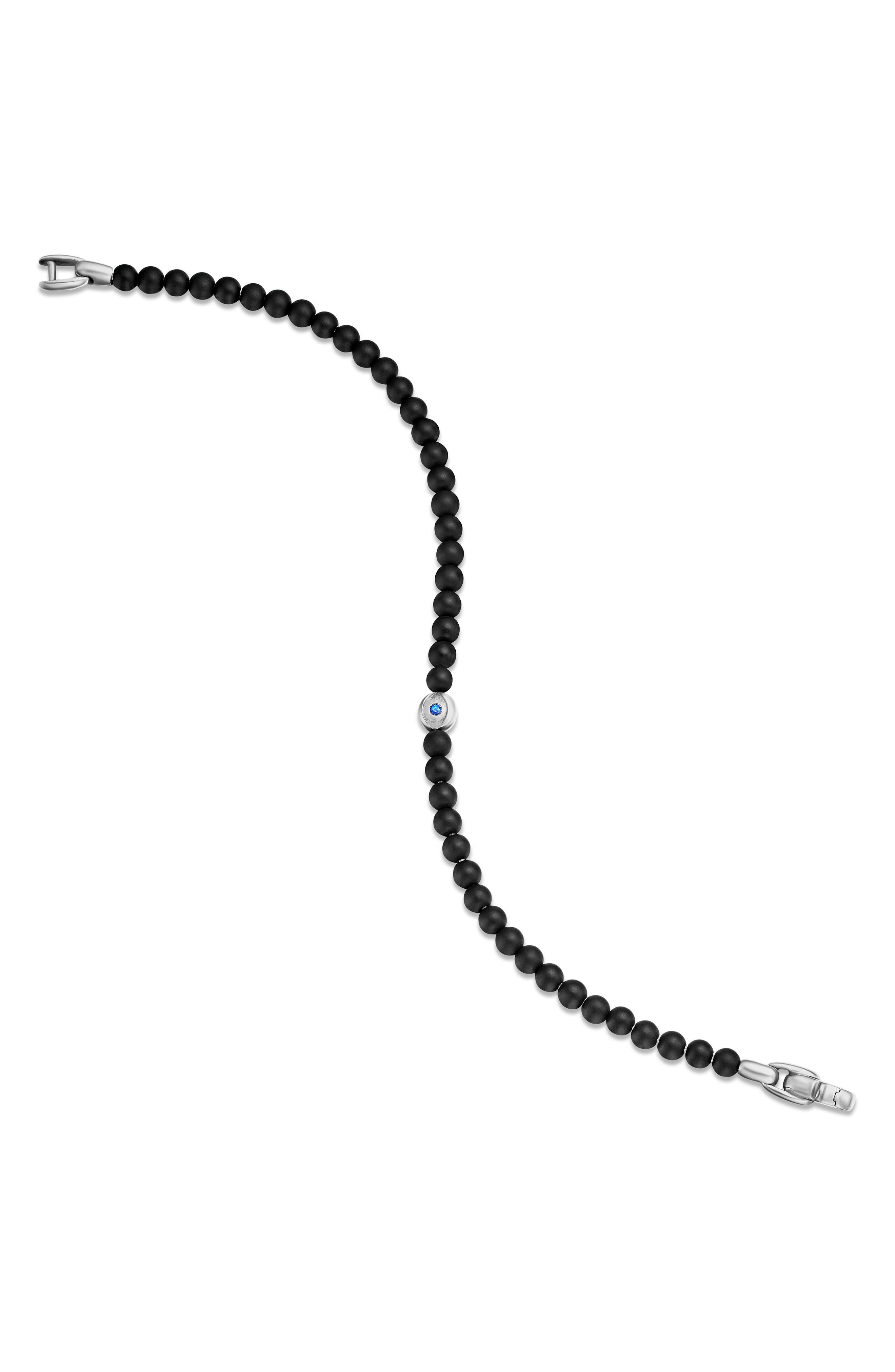 David Yurman Men's Spiritual Beads Evil Eye Bracelet with Black Onyx and Sapphire at Nordstrom - 5