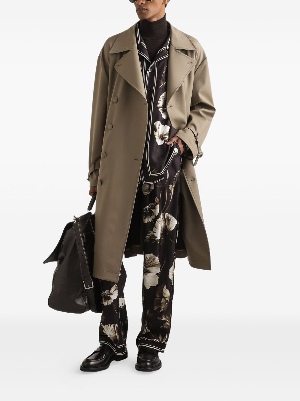 poppy-print drawstring trousers - 2