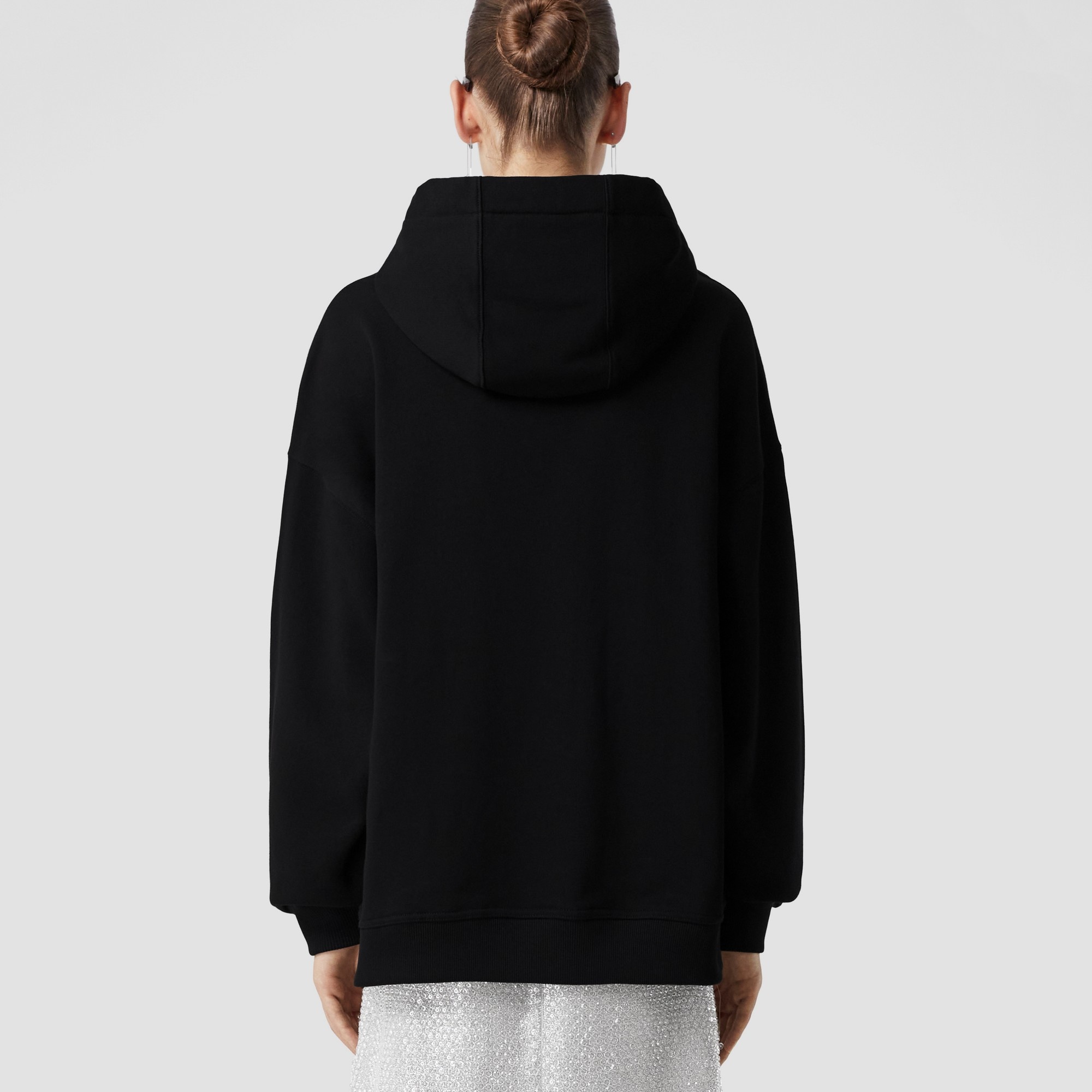 Crystal Oak Leaf Crest Cotton Oversized Hoodie - 4