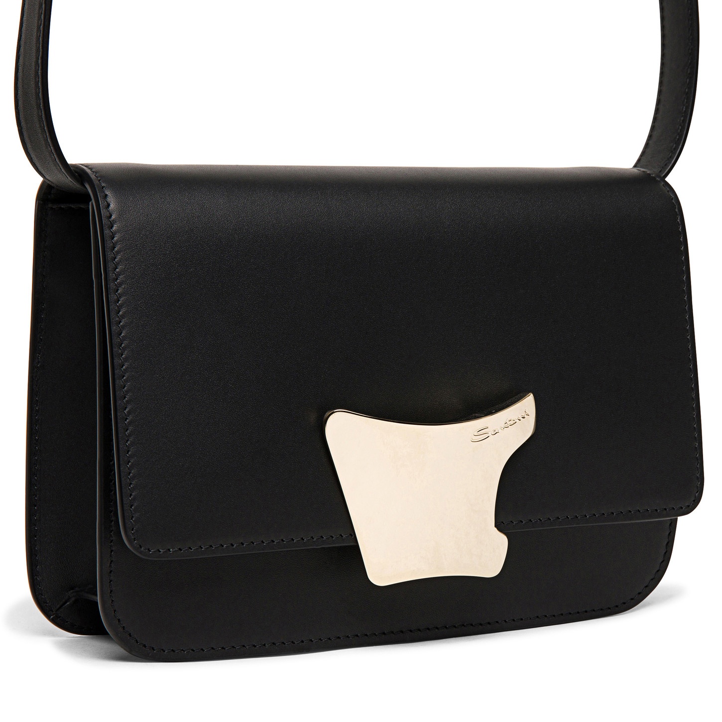 Black leather crossbody bag - 6