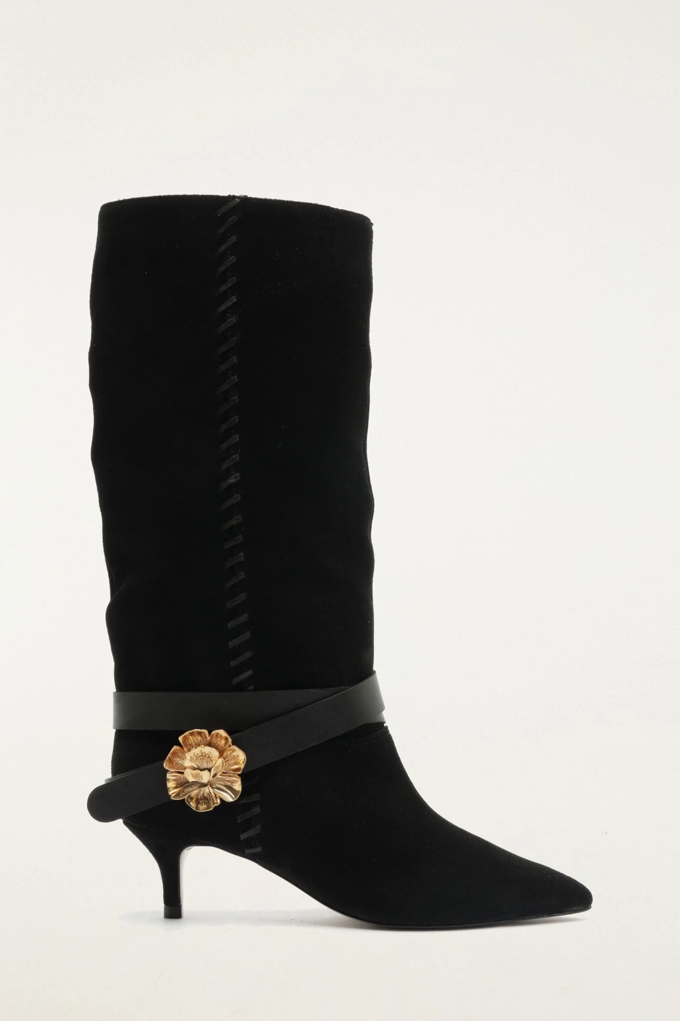 Flower Belt Kitten Boot - 1