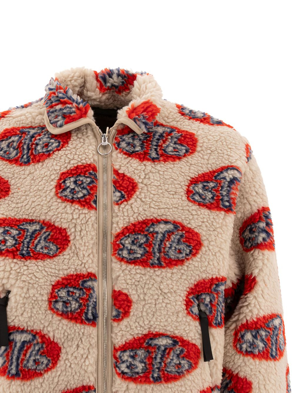 logo-pattern fleece jacket - 3