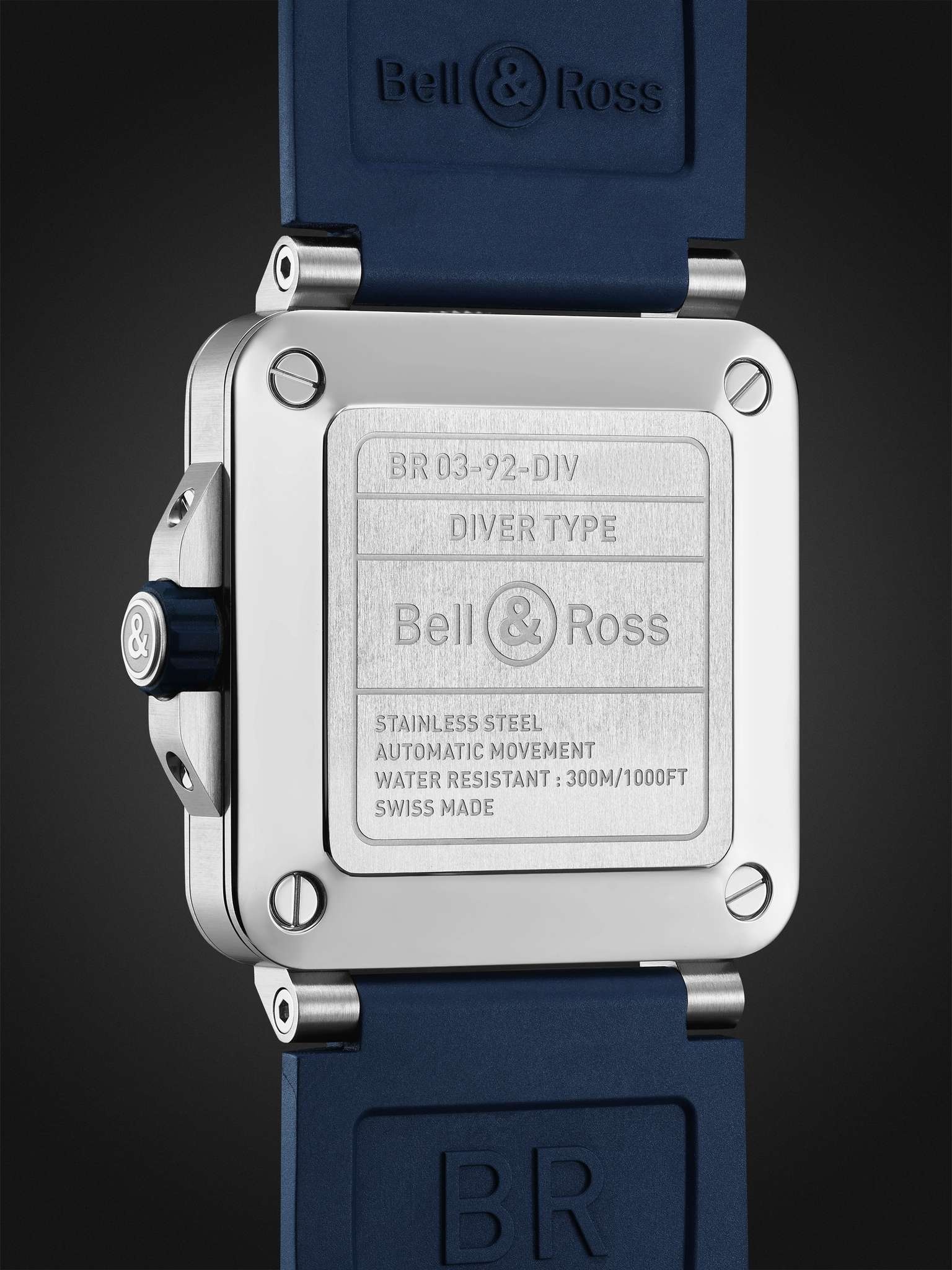 BR 03-92 Diver Blue Automatic 42mm Stainless Steel and Rubber Watch, Ref. No. BR0392-D-BU-ST/SRB - 4
