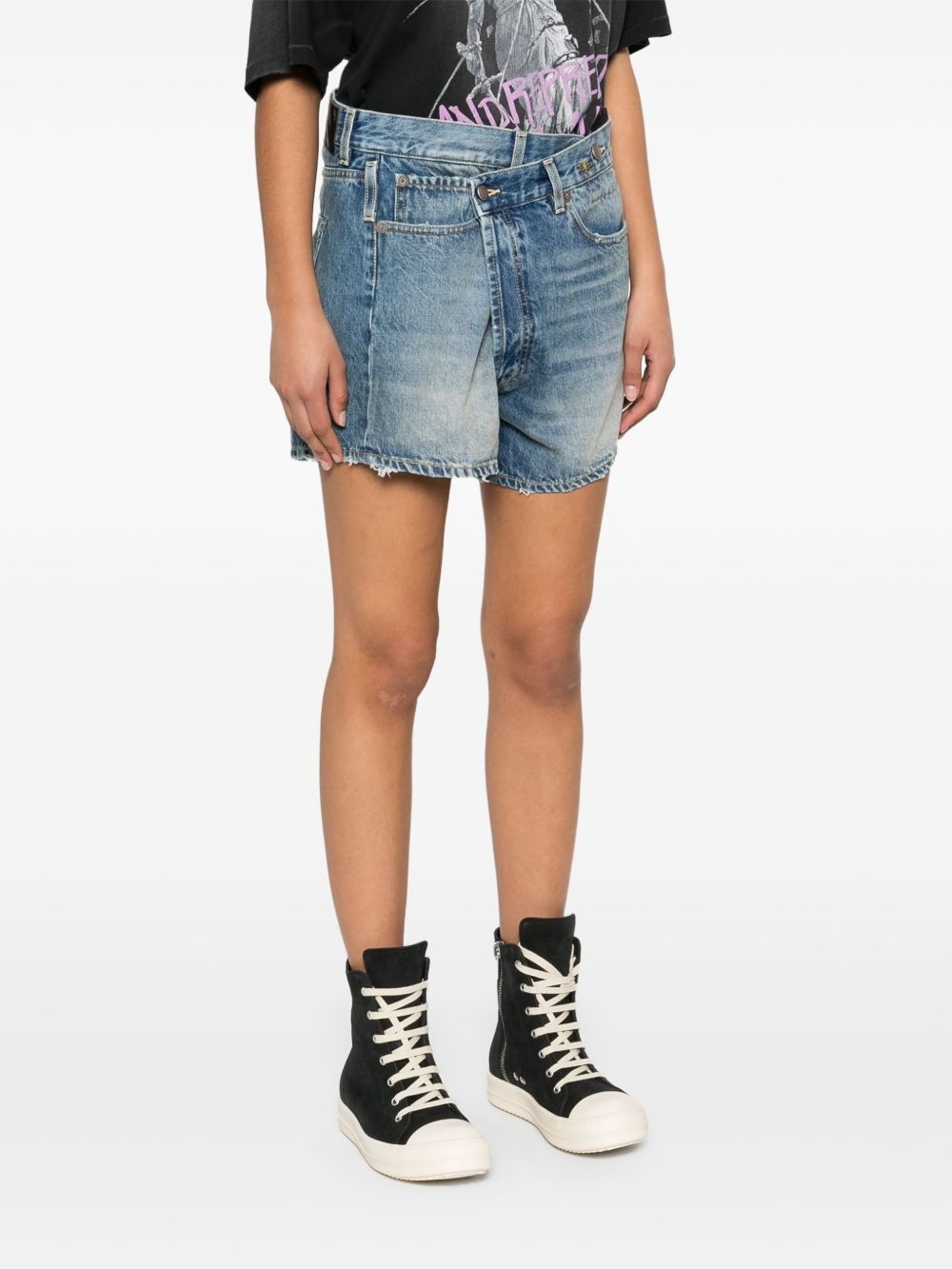 Crossover denim shorts - 3