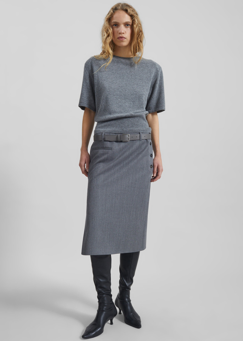 Lausanne Cashmere Detachable Layered Knit Set - Grey 9