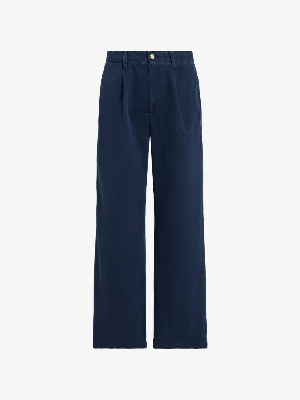 pleated cotton-blend relaxed trousers - 1