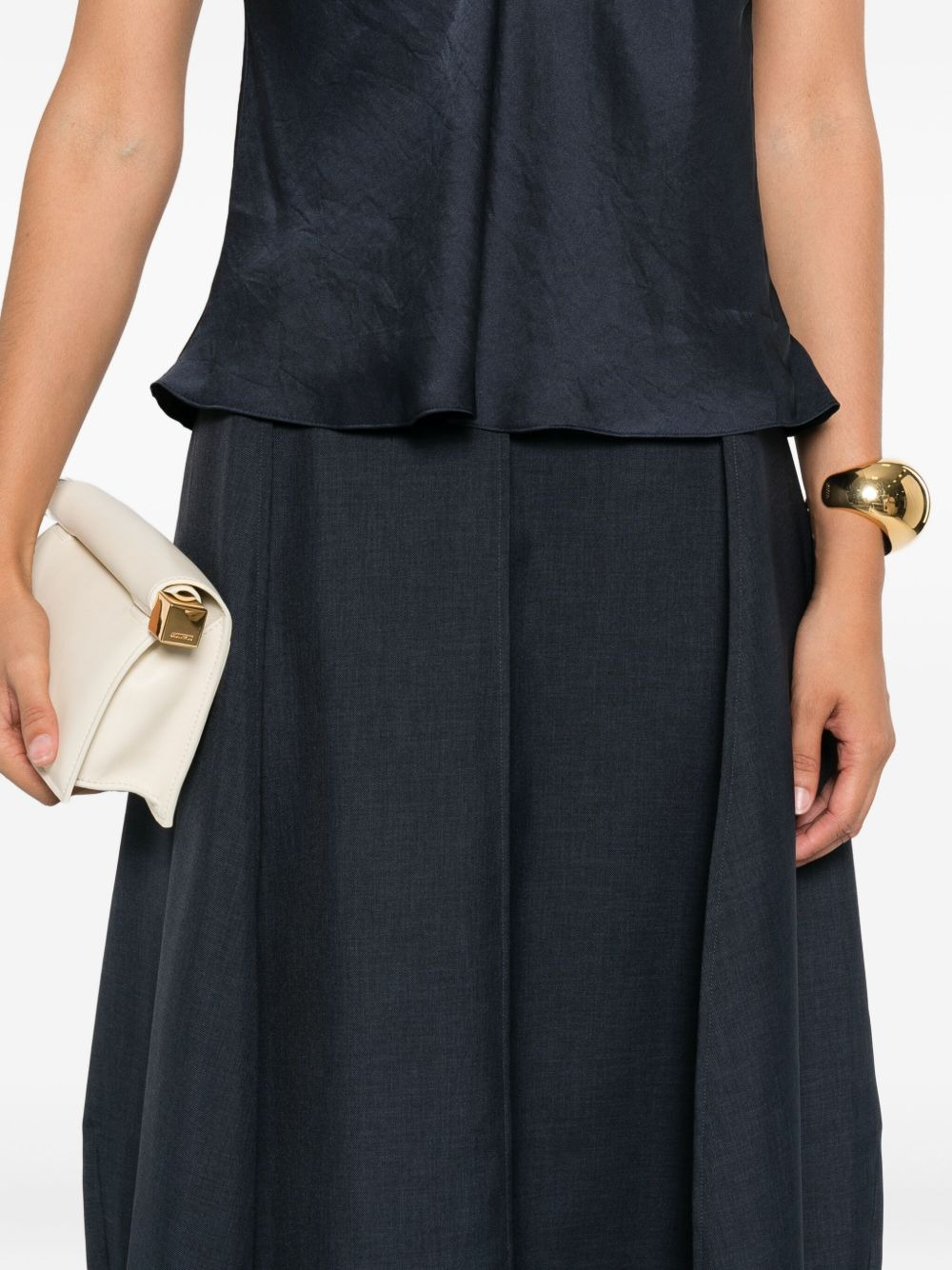 pleat-detail midi skirt - 5