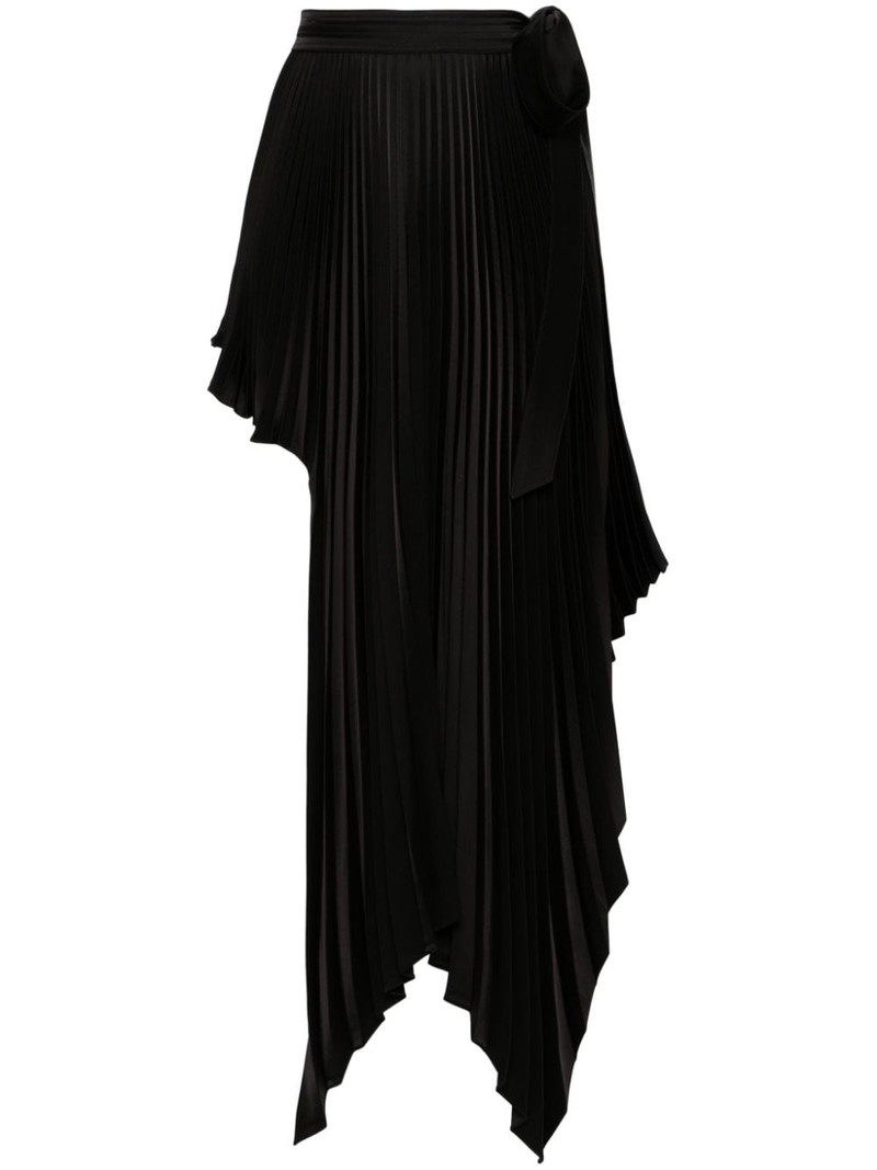Sliced pleated wrap skirt 1