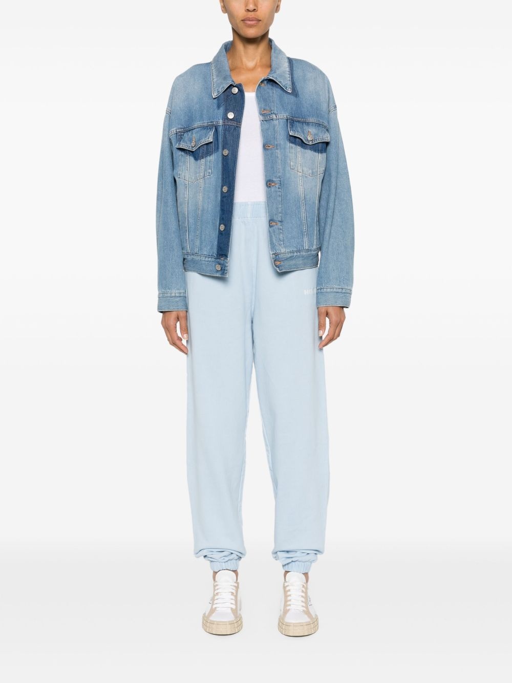 logo-embroidered cotton track pants - 2