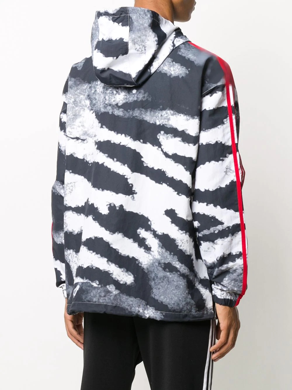 zebra-print hooded winbreaker - 4