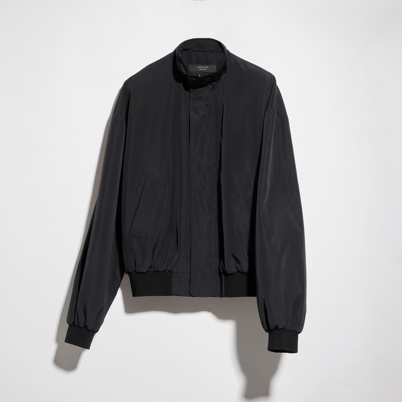 Light cotton acetate faille zip jacket - 1