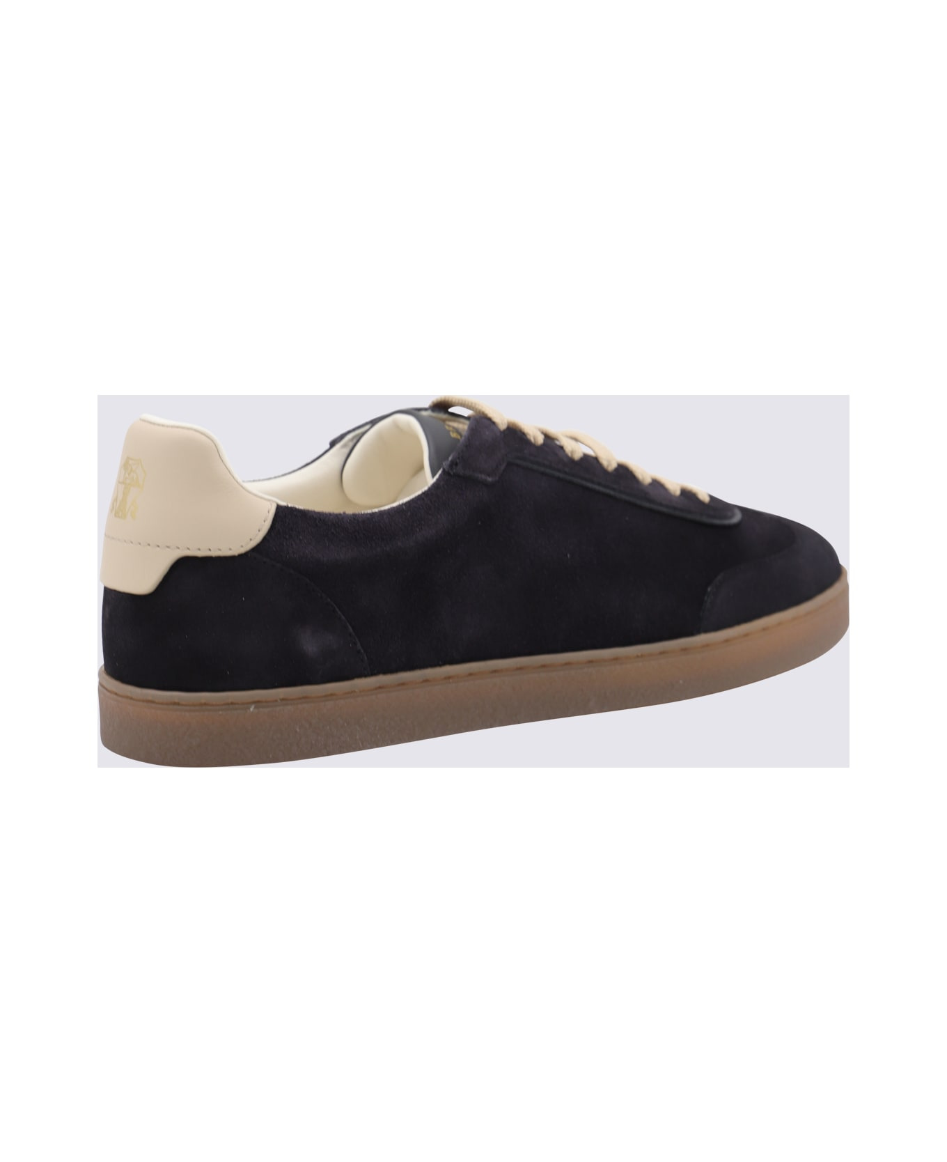 Dark Blue Leather Sneakers - 3