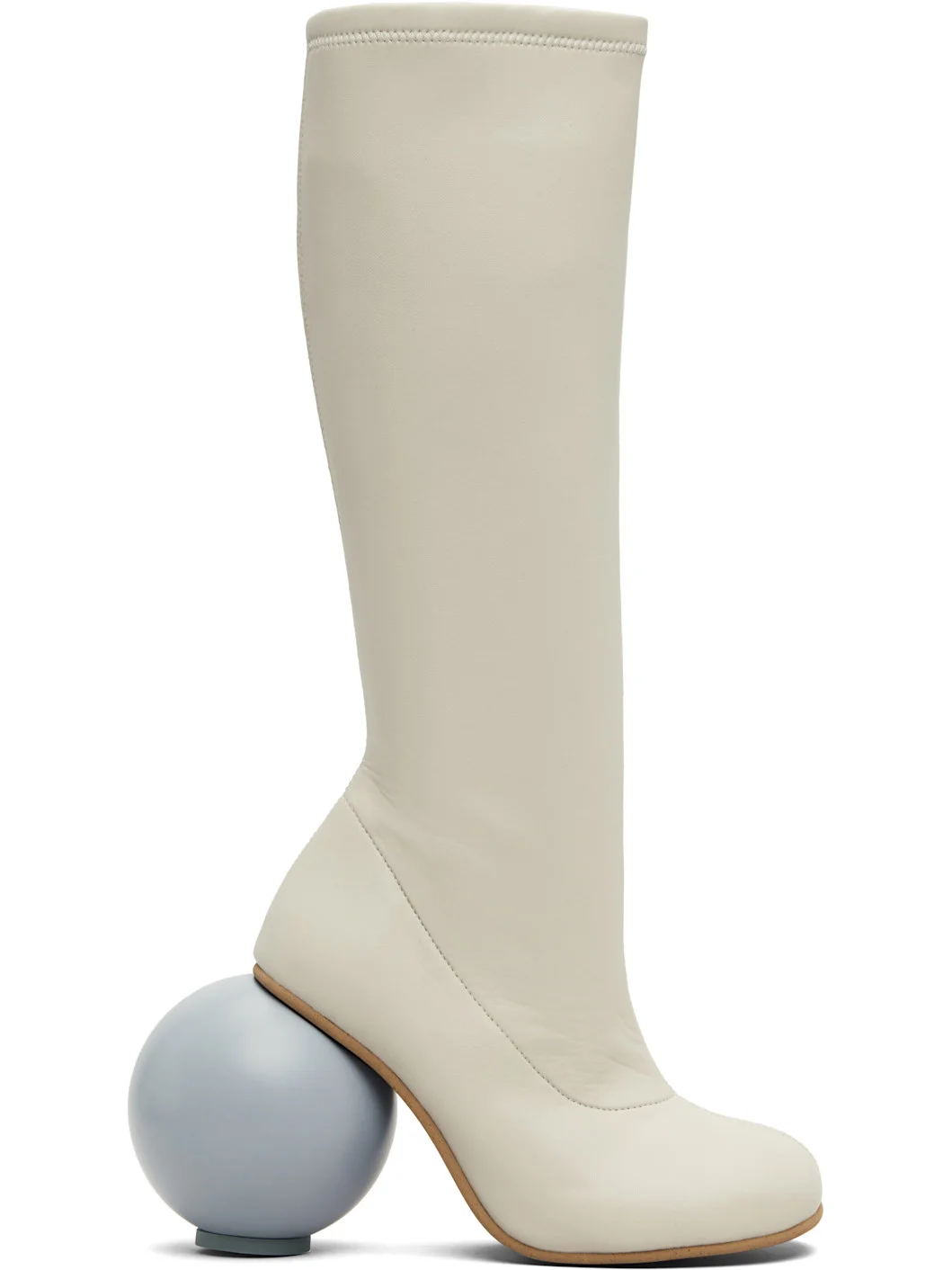 Beige Ball Tall Boots - 1