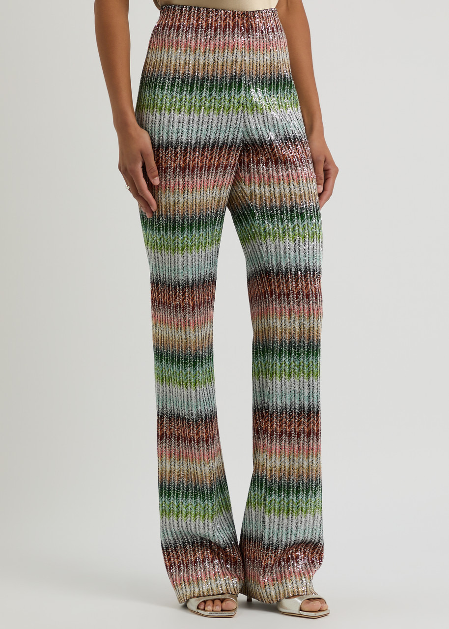 Missoni Striped Sequin-embellished Knitted Trousers - 2