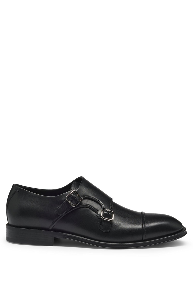 CAP-TOE DOUBLE MONK SHOES IN LEATHER - 1