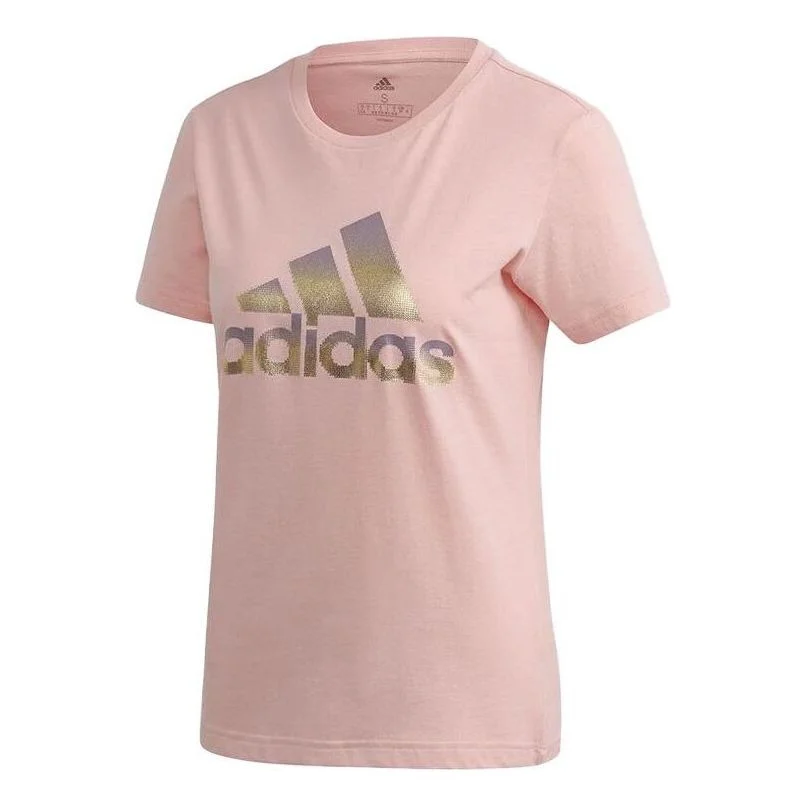 (WMNS) adidas Logo T-shirt 'Pink' FJ5013 - 1