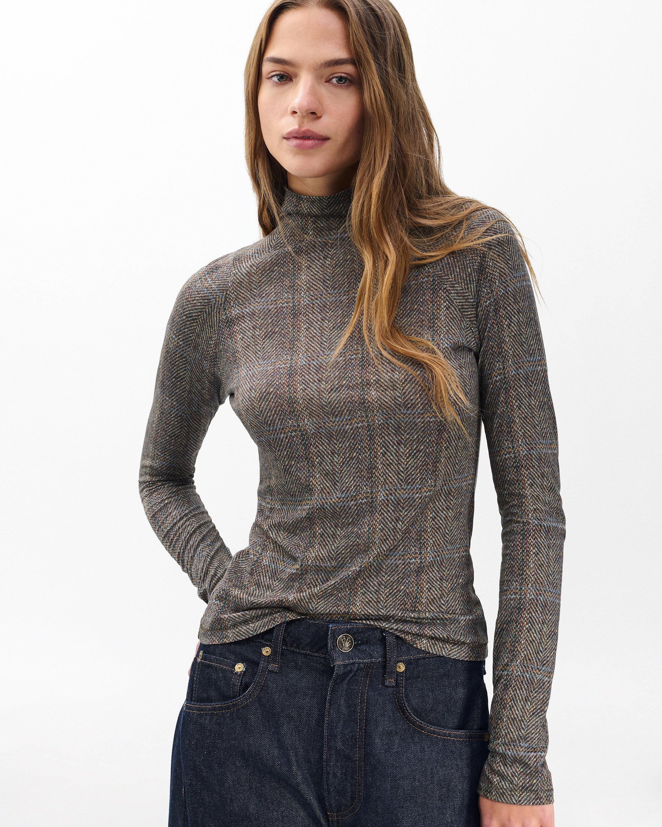 Shaw Plaid Turtleneck Tee - 4