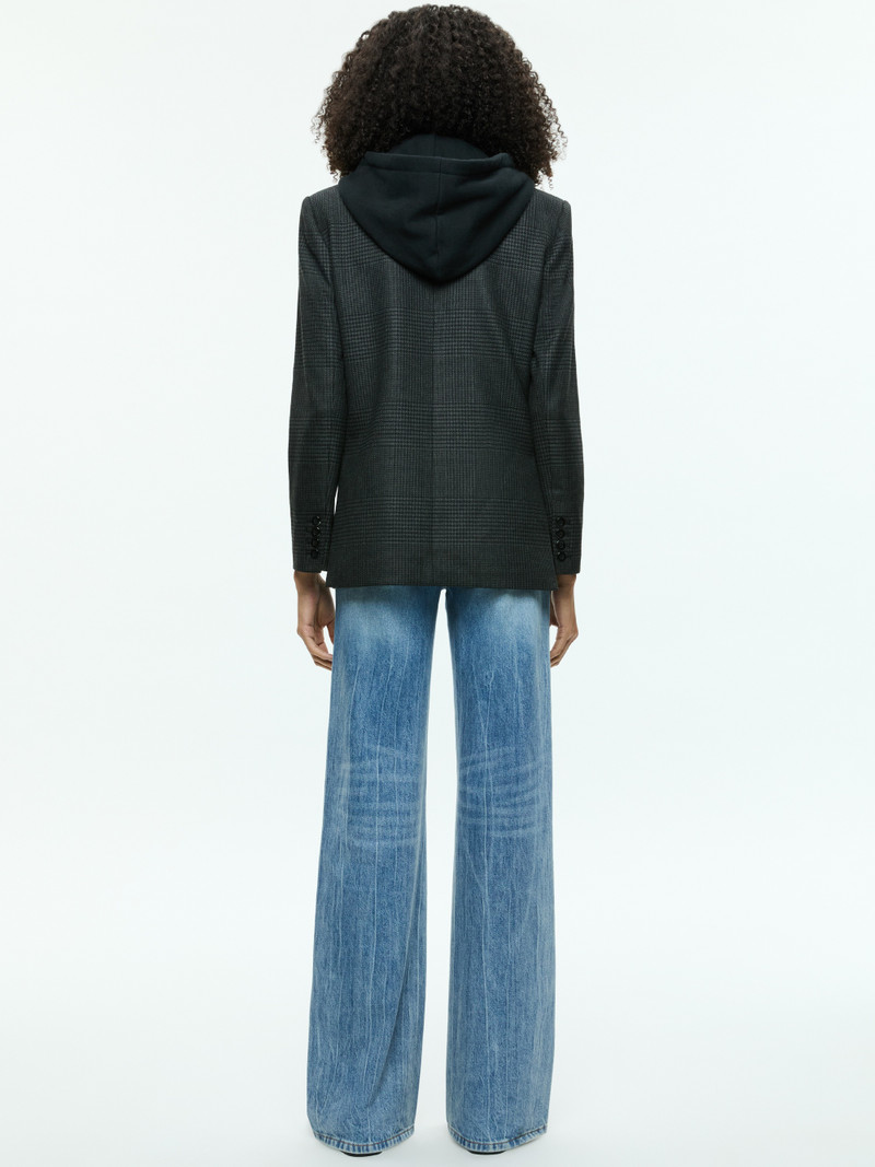 Alice + Olivia JORDAN BLAZER WITH REMOVABLE HOODIE outlook