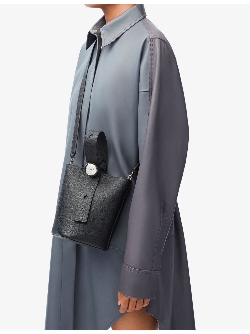Pebble mini leather bucket bag - 3