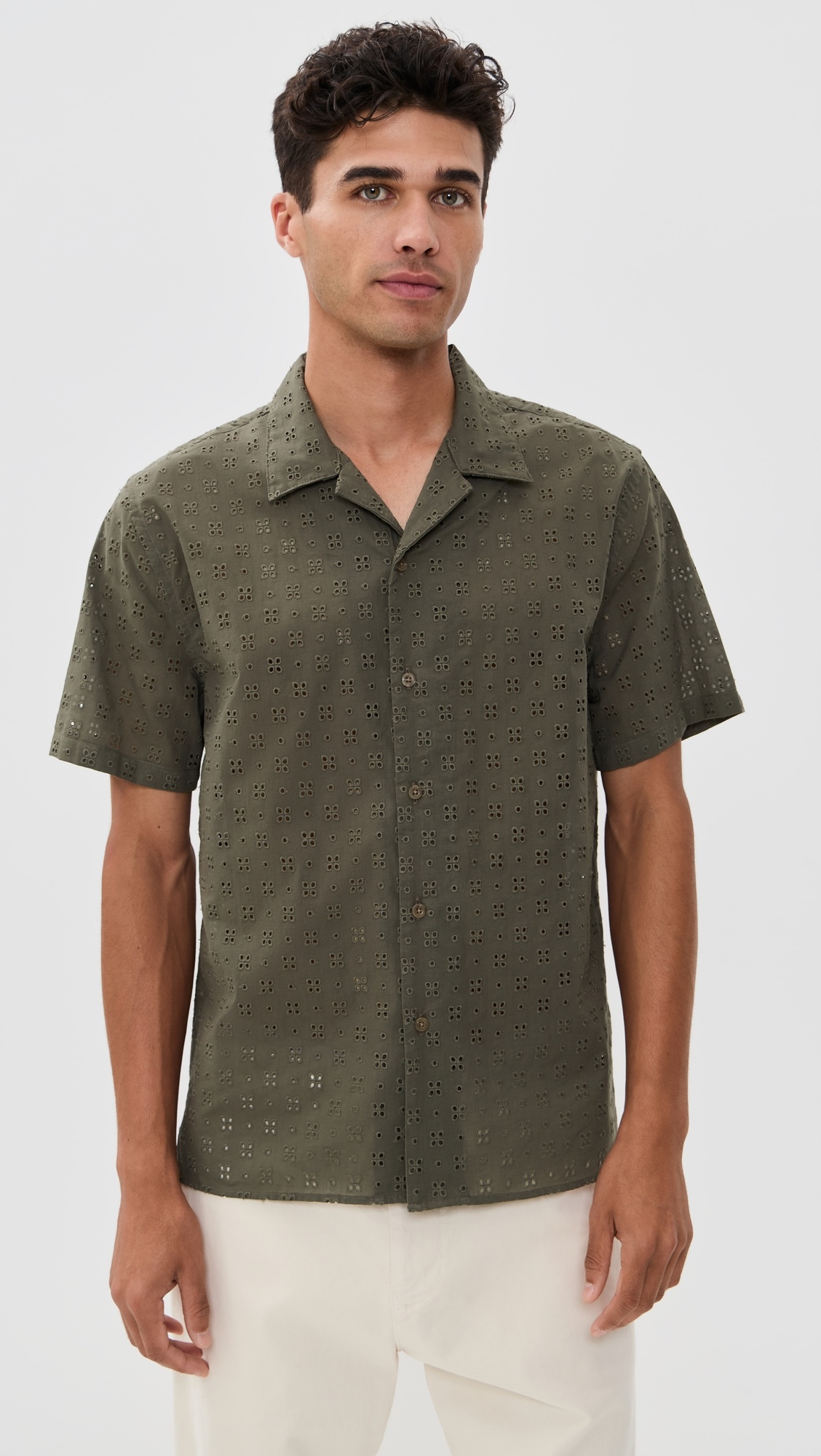 Cotton Eyelet Collar Shirt - 6