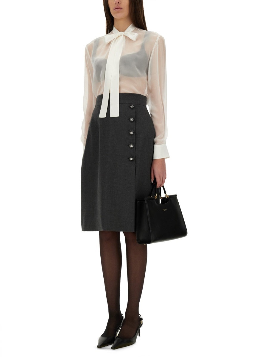 Dolce & Gabbana Women Wool Midi Skirt - 2