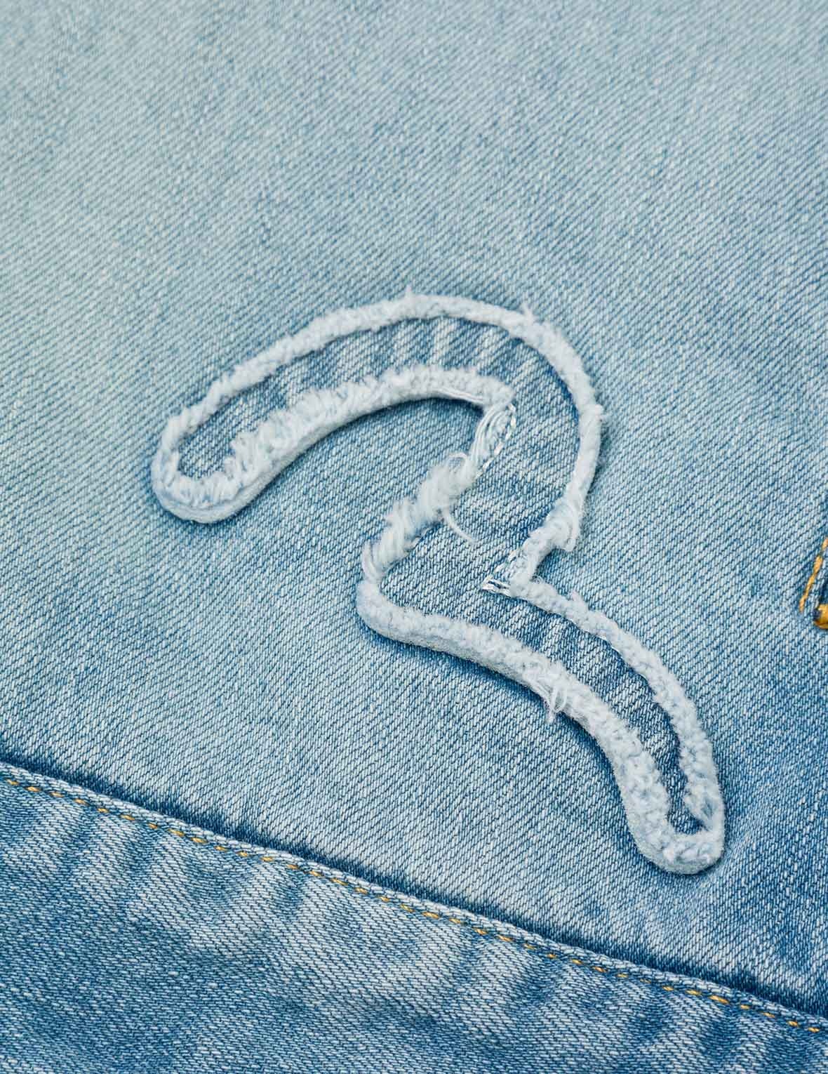 Deconstructed with Multi-pocket Loose Fit Denim Jacket - 10