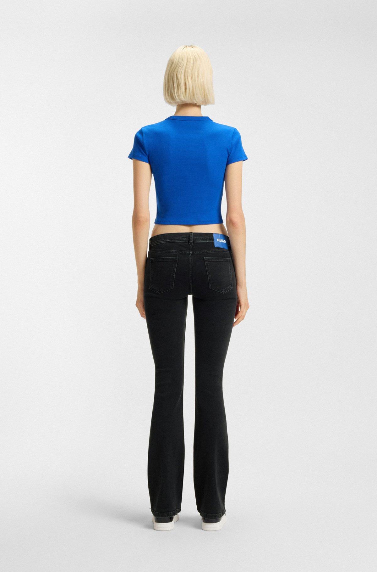 FLARED JEANS IN BLACK COMFORT-STRETCH DENIM - 4