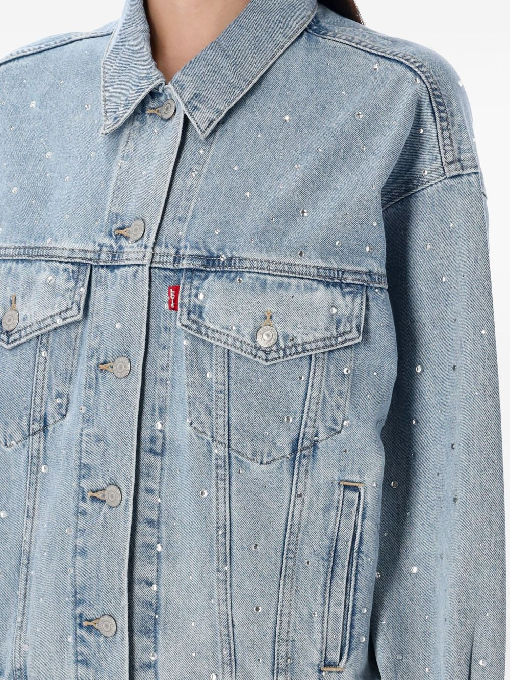 90's crystal-embellished jacket - 3