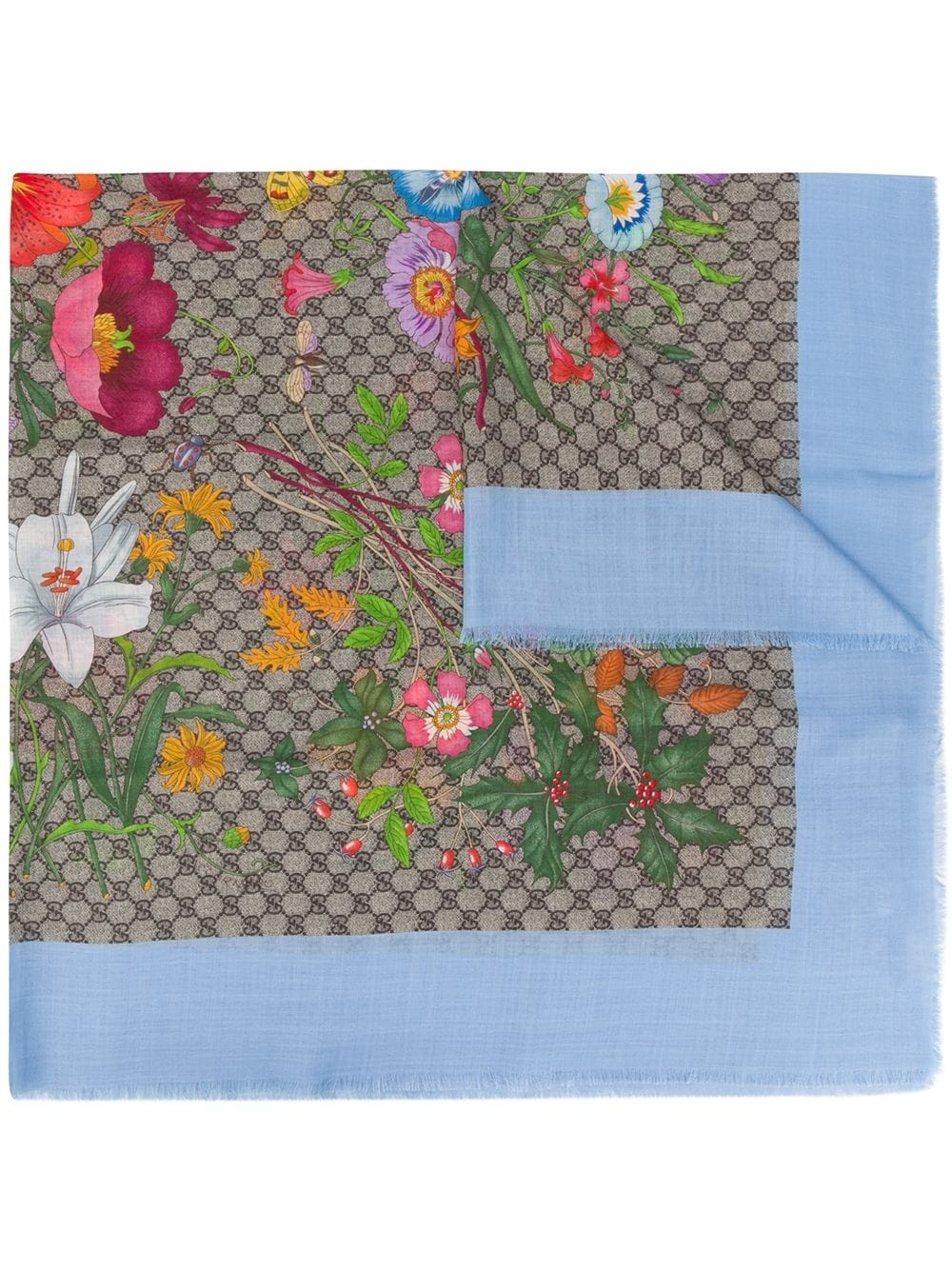 GG Flora print scarf - 1