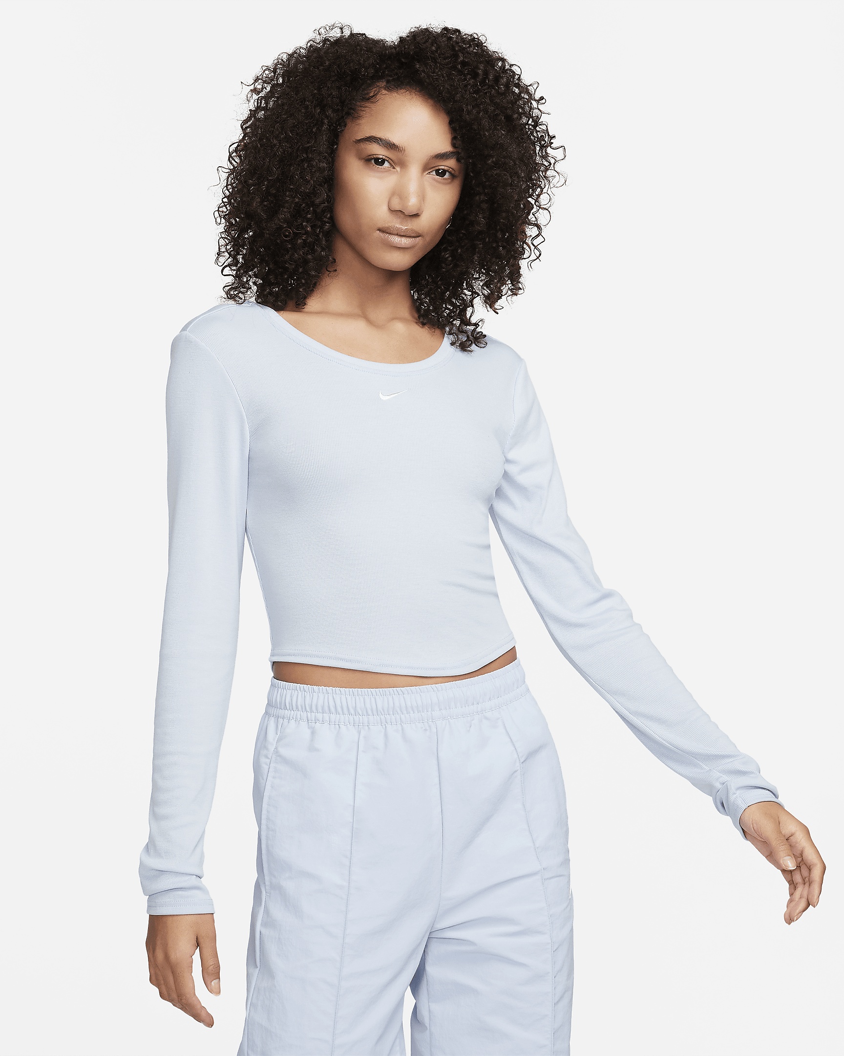 Nike Sportswear Chill Knit Women's Tight Scoop-Back Long-Sleeve Mini-Rib Top - 1