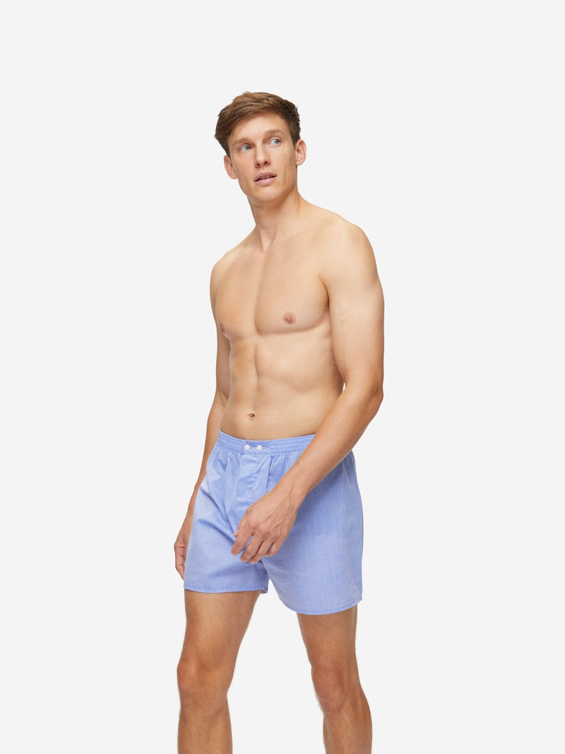 Men's Classic Fit Boxers Amalfi Cotton Batiste Blue - 3