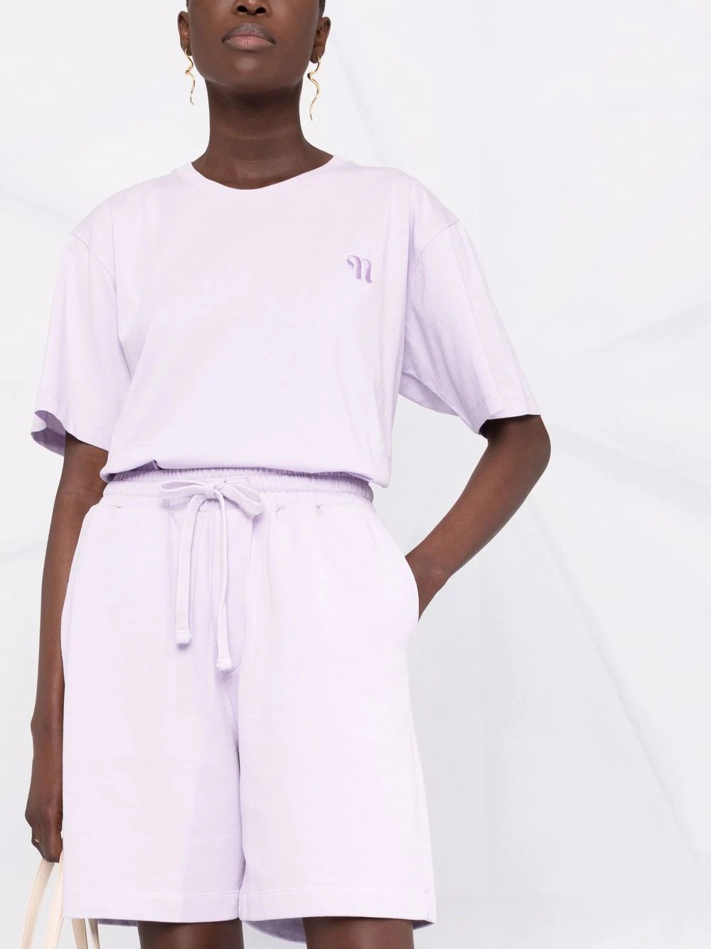 drawstring organic-cotton shorts - 5