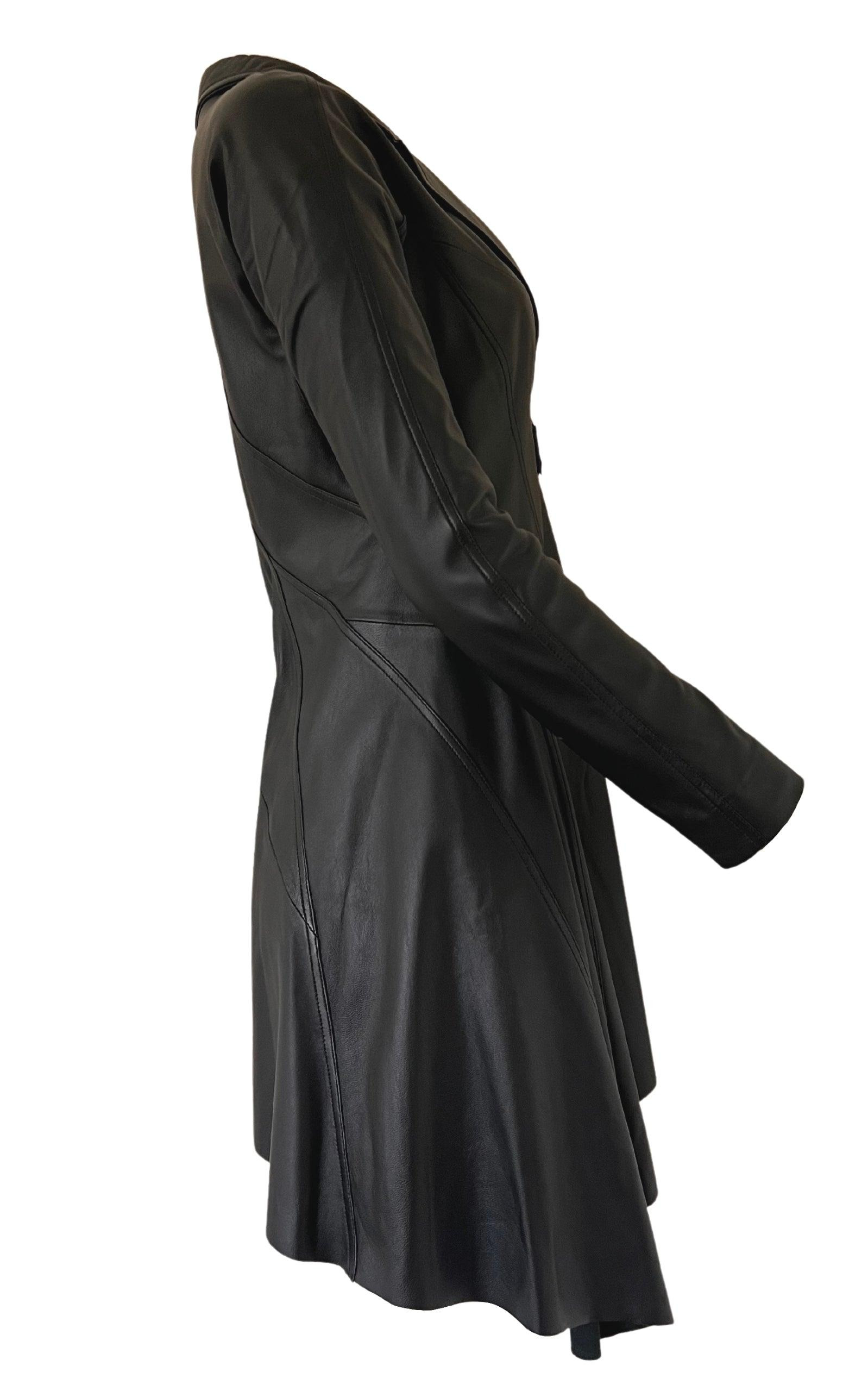 Runway Leather Dress Zip Closure - 8