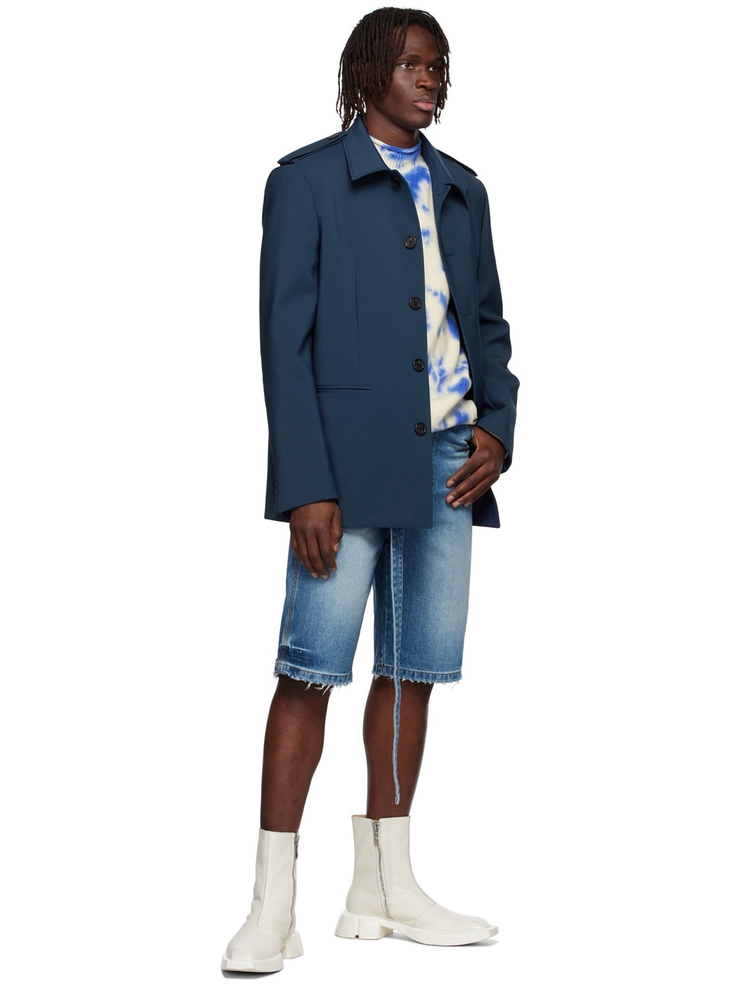 Navy Regular Collar Jacket - 4