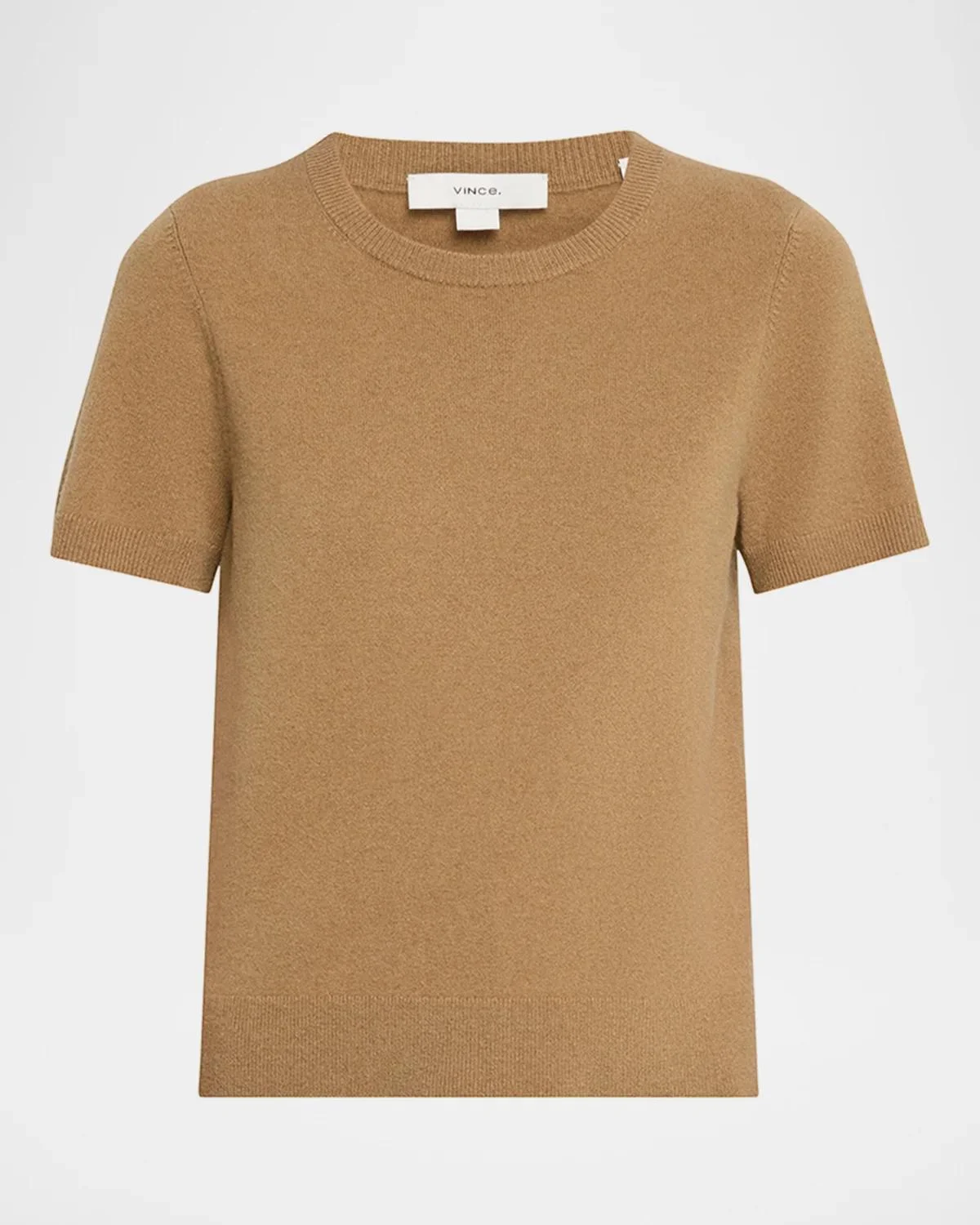 Cashmere-Blend Short-Sleeve Crewneck Sweater - 1
