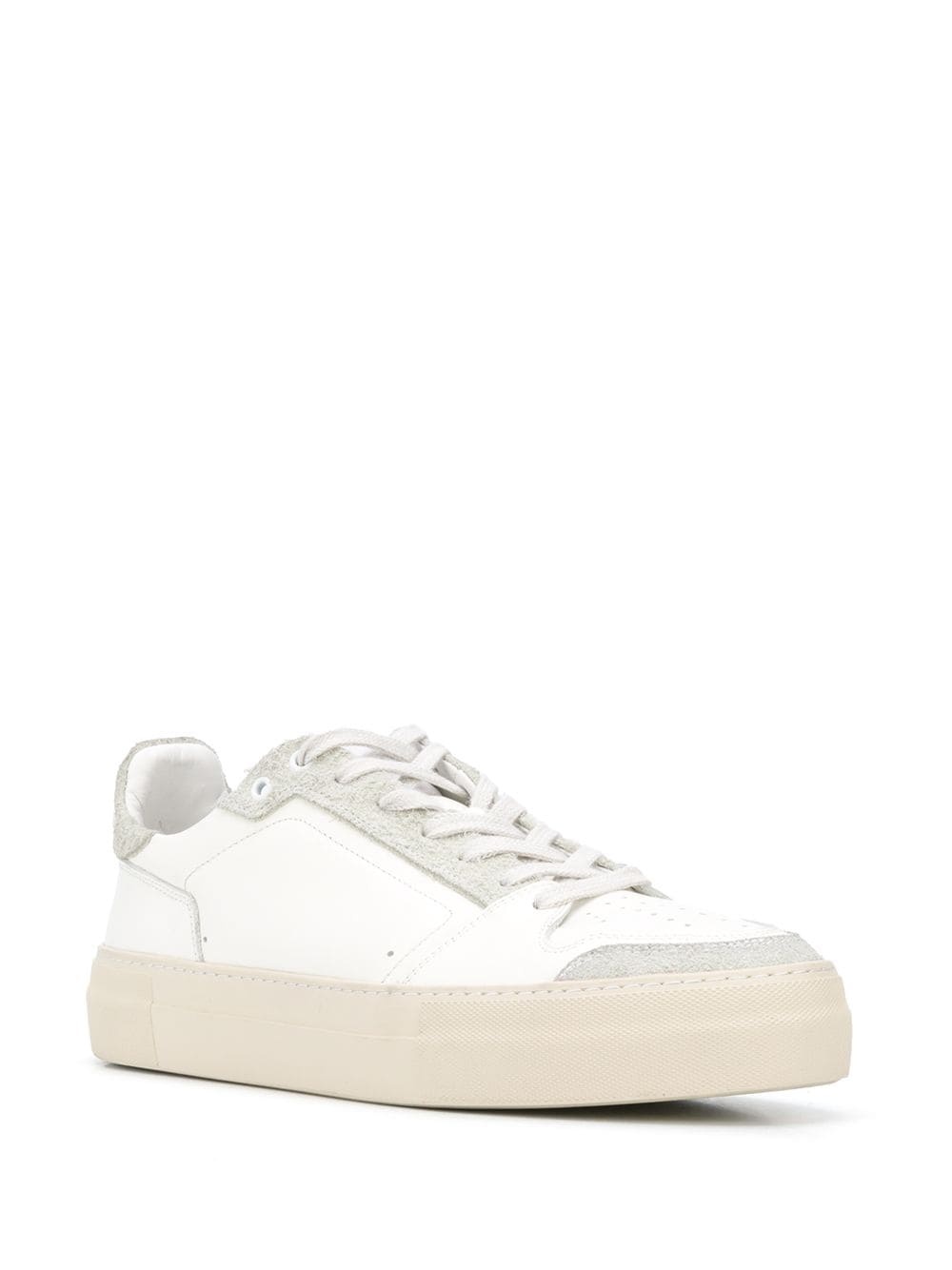 leather panel low top sneakers - 2