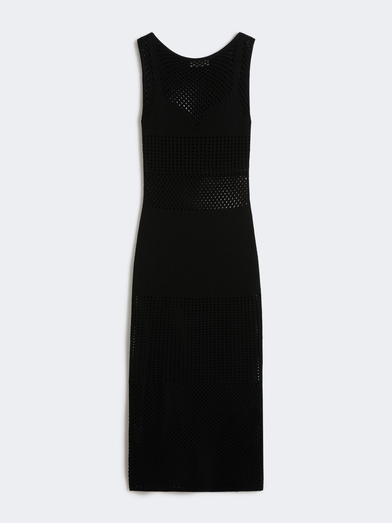FESTA Long stretch viscose dress - BLACK 1