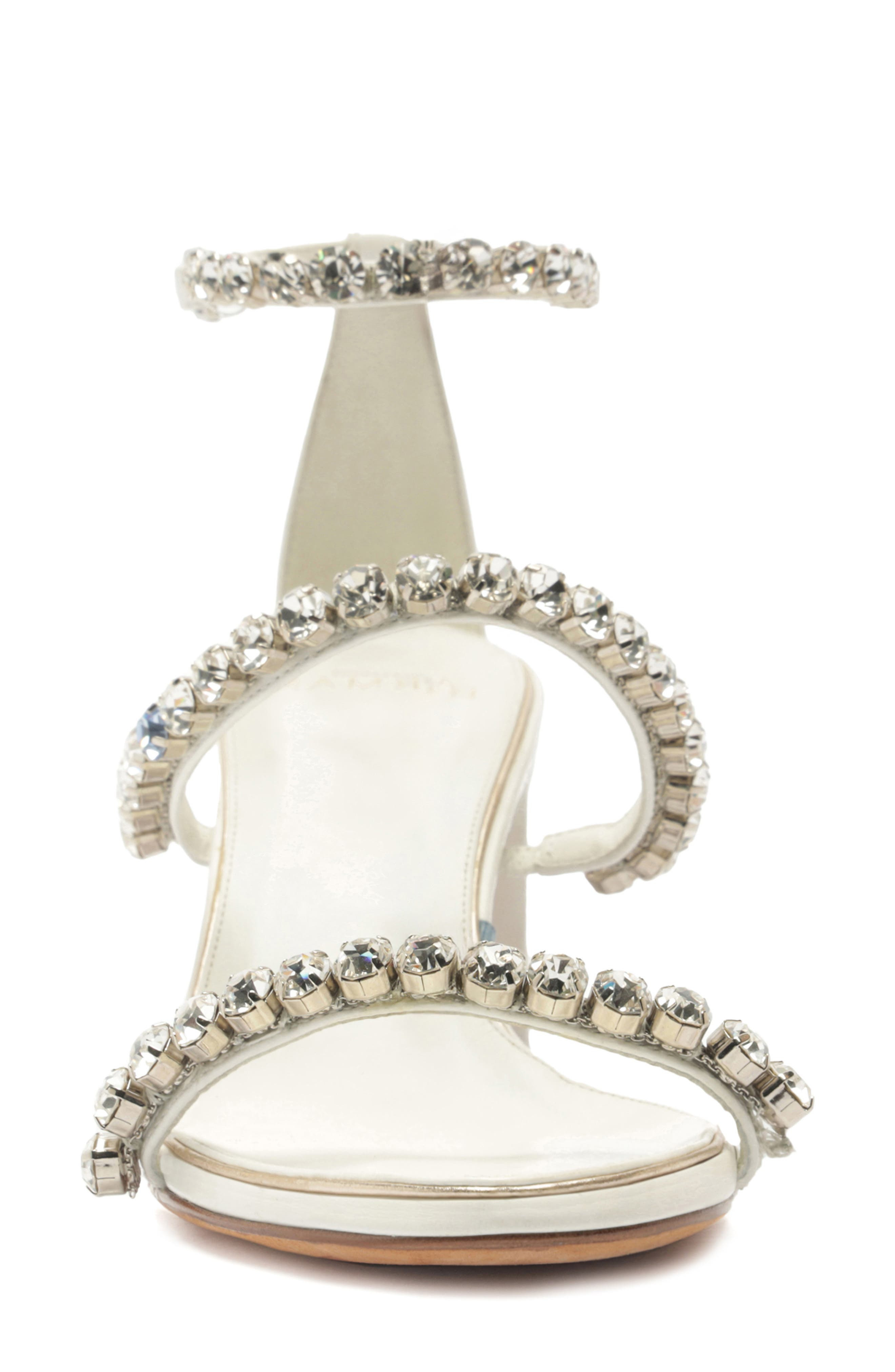 Alexandre Birman Alexa Crystal Strap Sandal in White at Nordstrom - 4