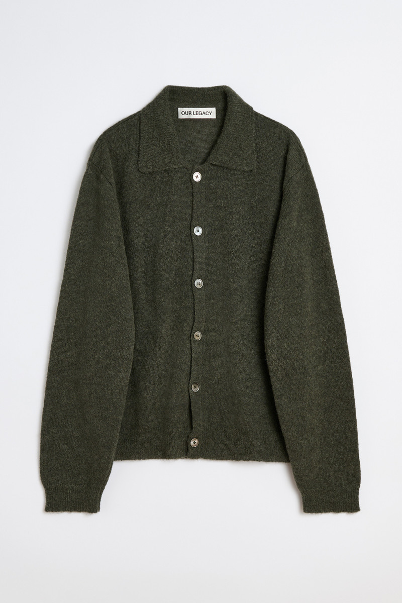 Evening Polo Moss Green Fuzzy Alpaca 1