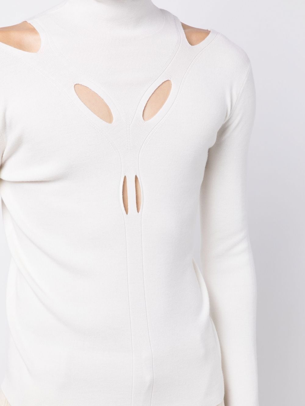 cut-out mock-neck jumper - 6